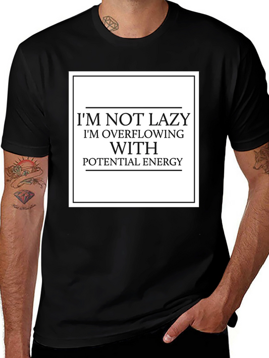 Funny Lazy Potential Energy Graphic T-Shirt