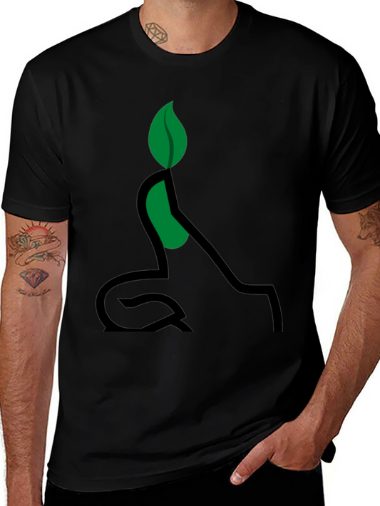 Eco-Friendly Plant Yoga T-Shirt - Black