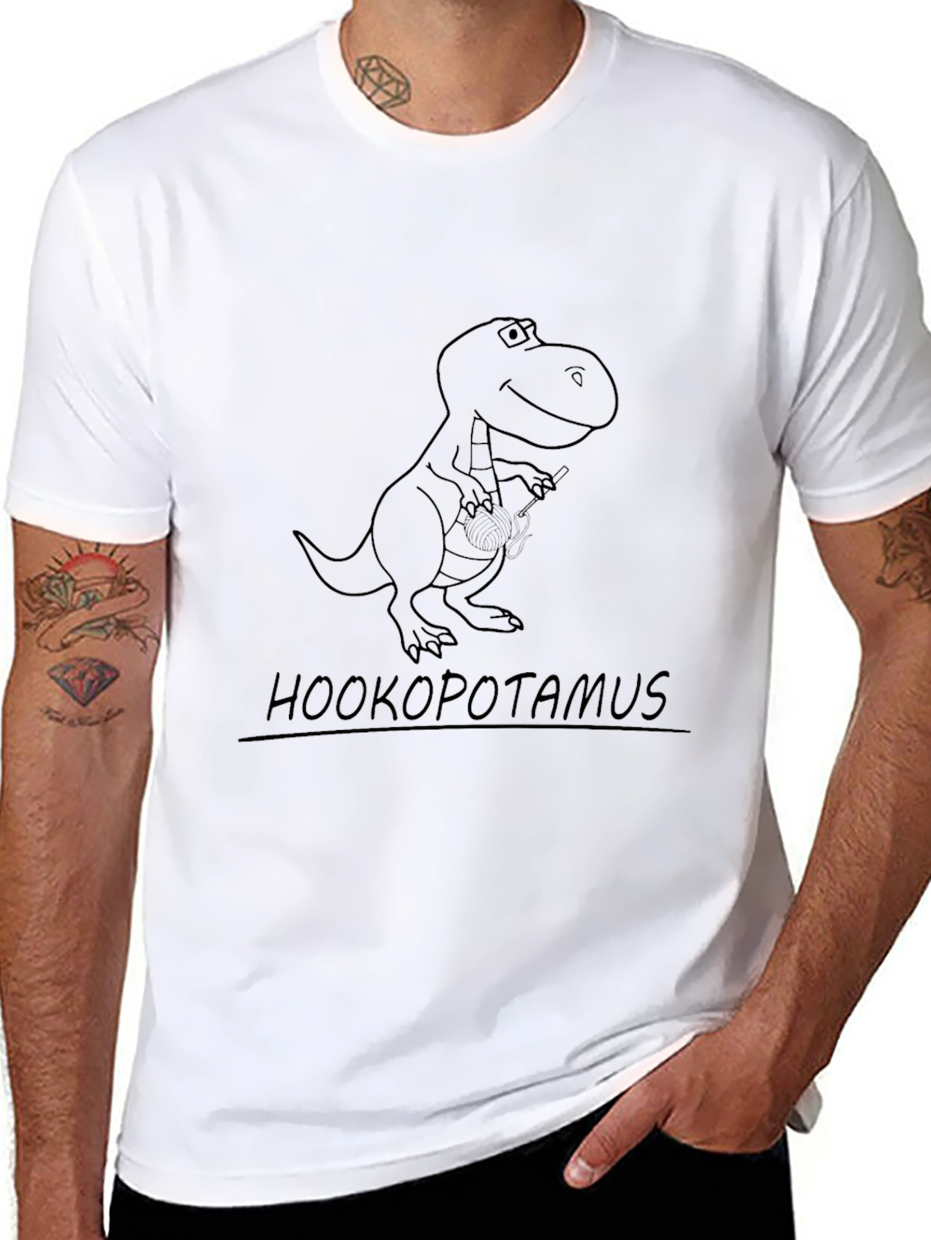 Hookopotamus T-Rex Graphic Tee - Black