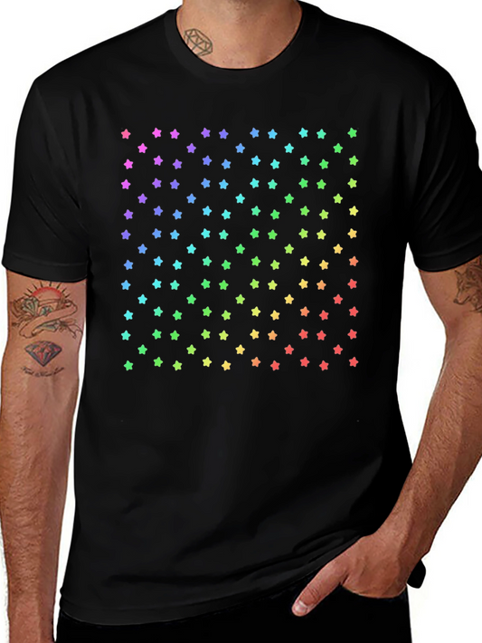 Rainbow Stars Black T-Shirt
