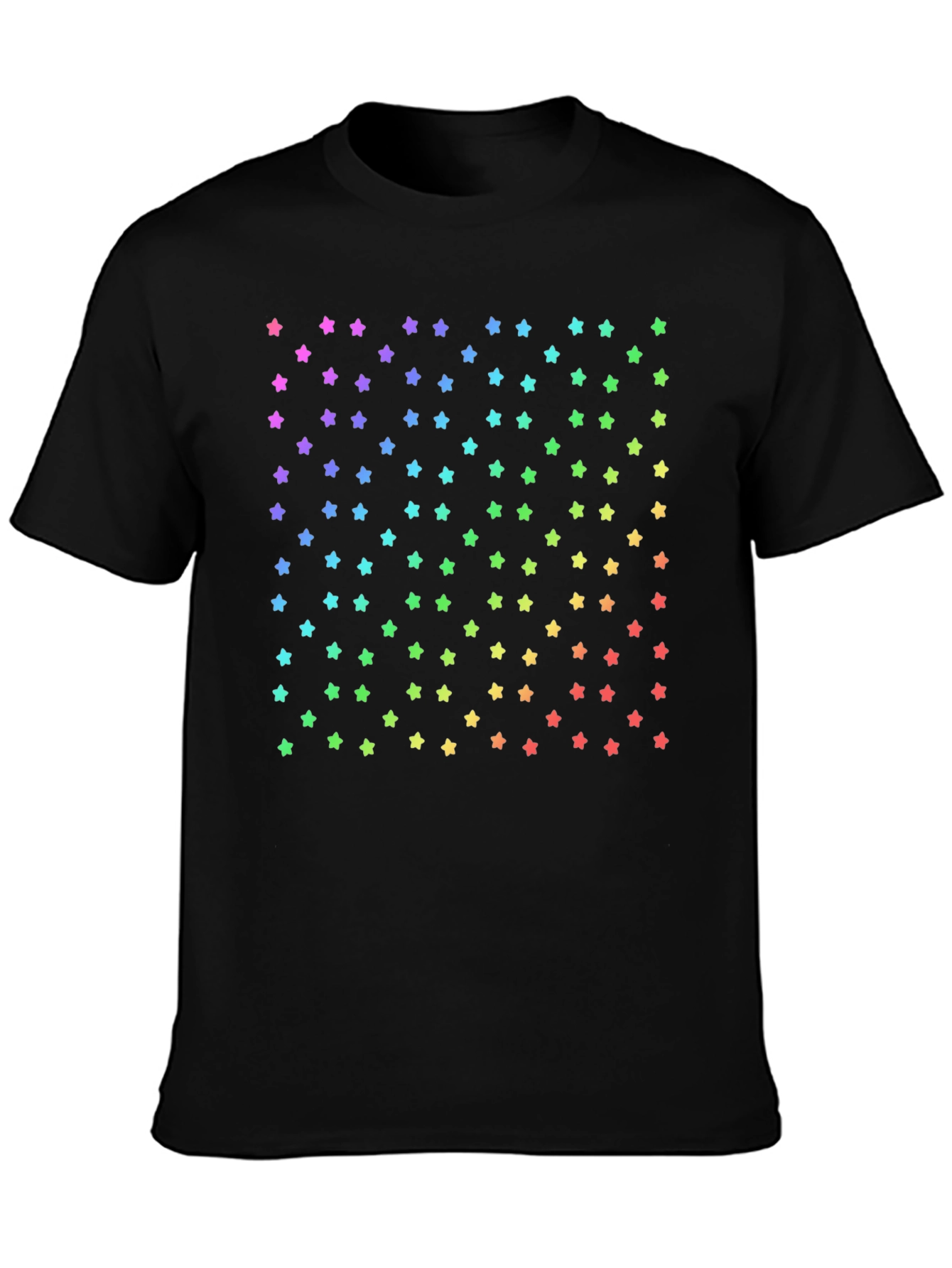 Rainbow Stars Black T-Shirt