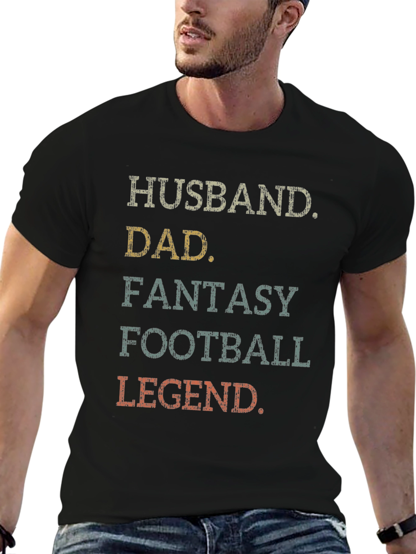 Husband Dad Fantasy Football Legend Graphic T-Shirt