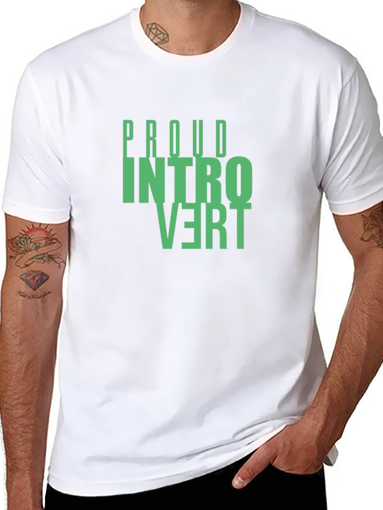 Proud Introvert T-Shirt - Black Cotton Graphic Tee