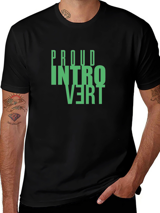 Proud Introvert T-Shirt - Black Cotton Graphic Tee