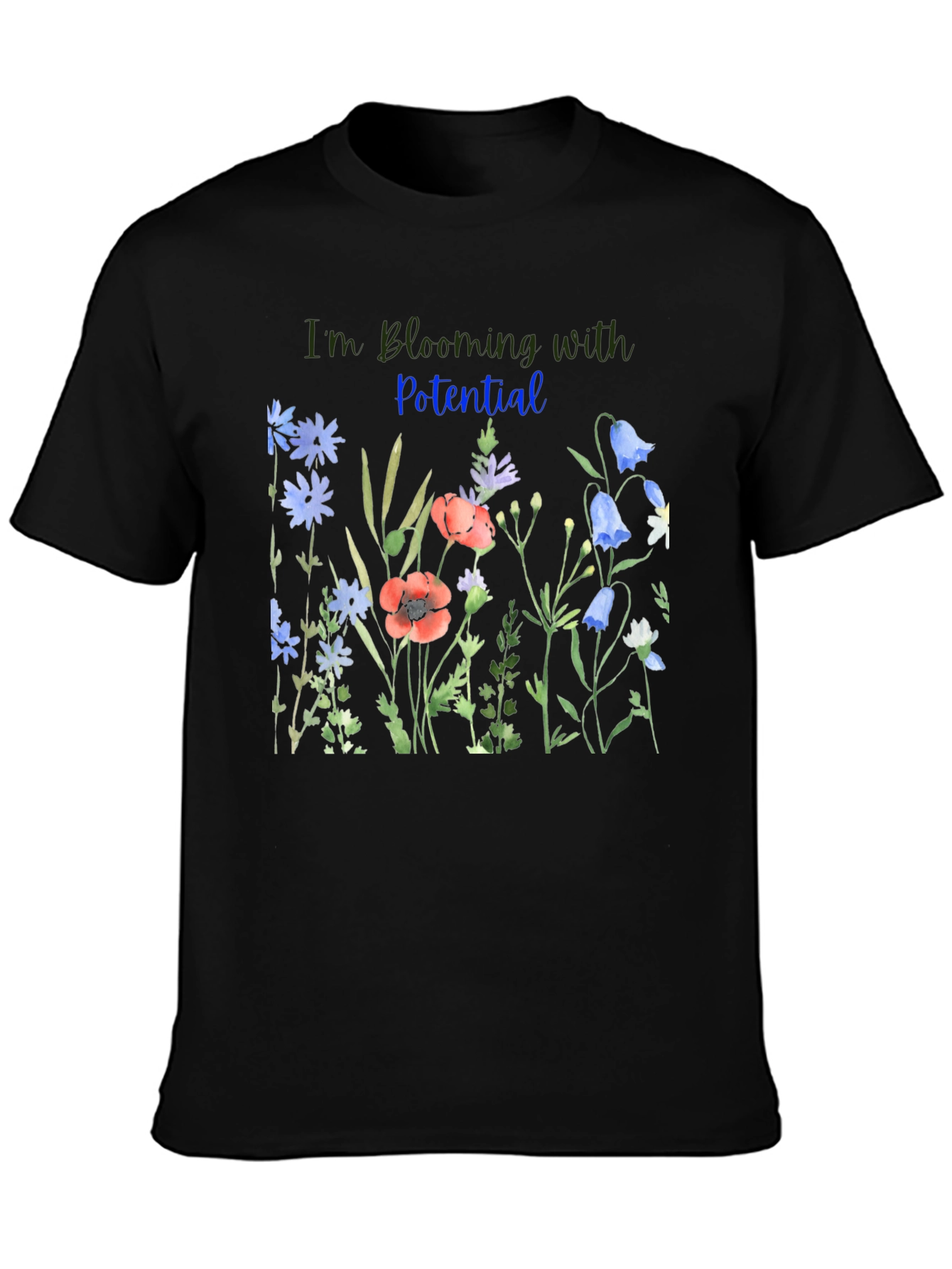 Blooming Potential Black T-Shirt