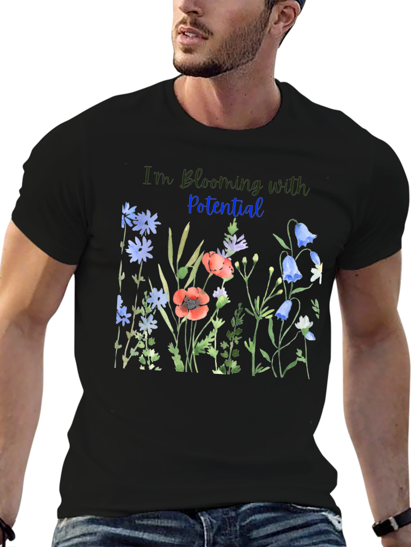 Blooming Potential Black T-Shirt