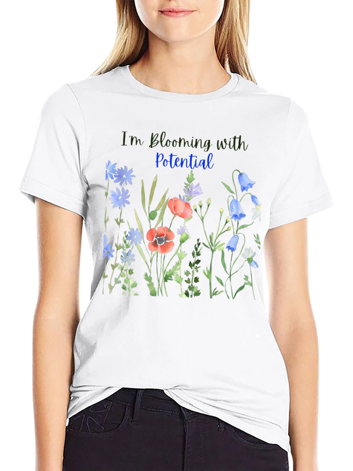 Blooming Potential Black T-Shirt