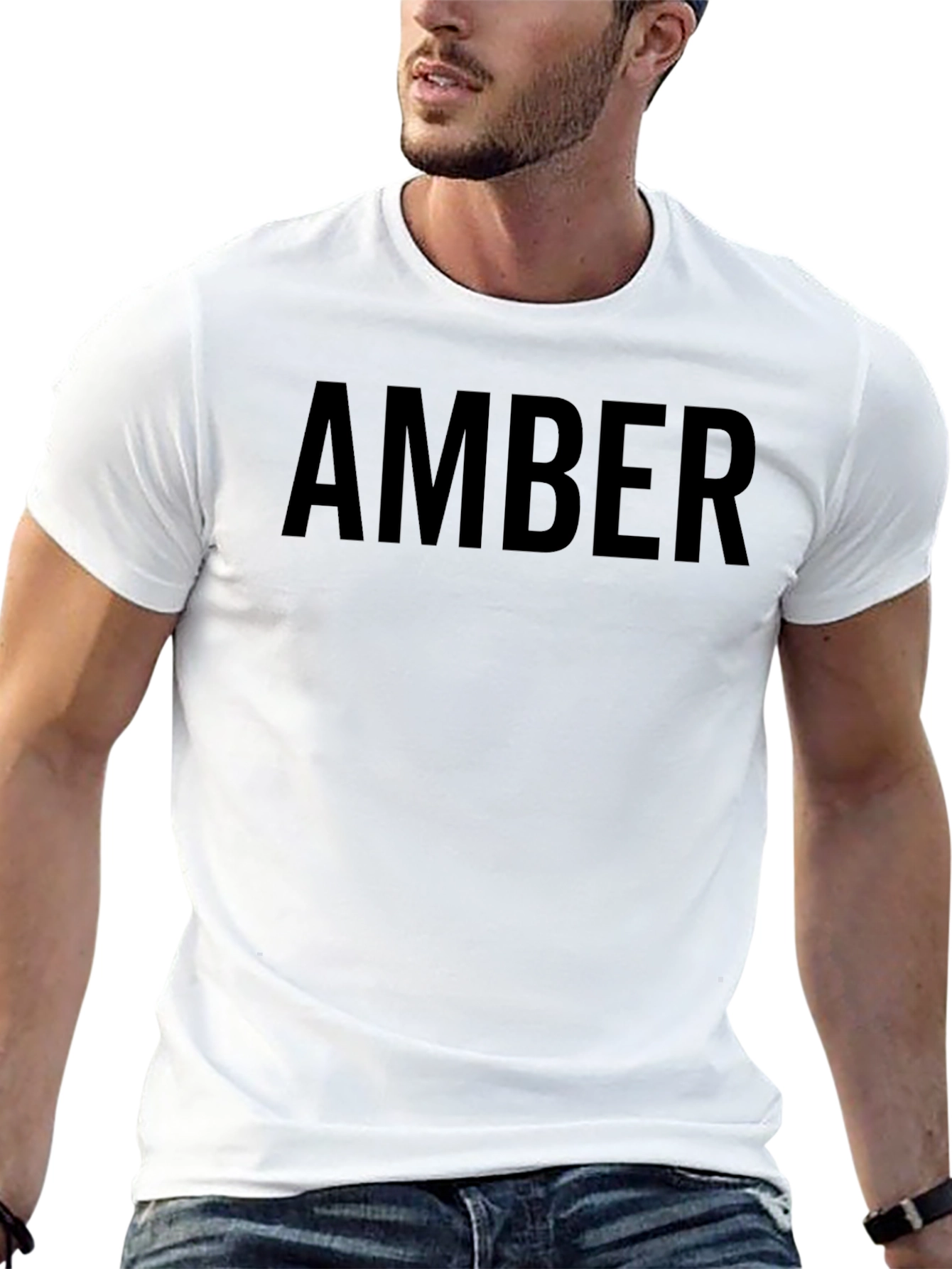 Personalized Amber Black T-Shirt - Custom Name Tee