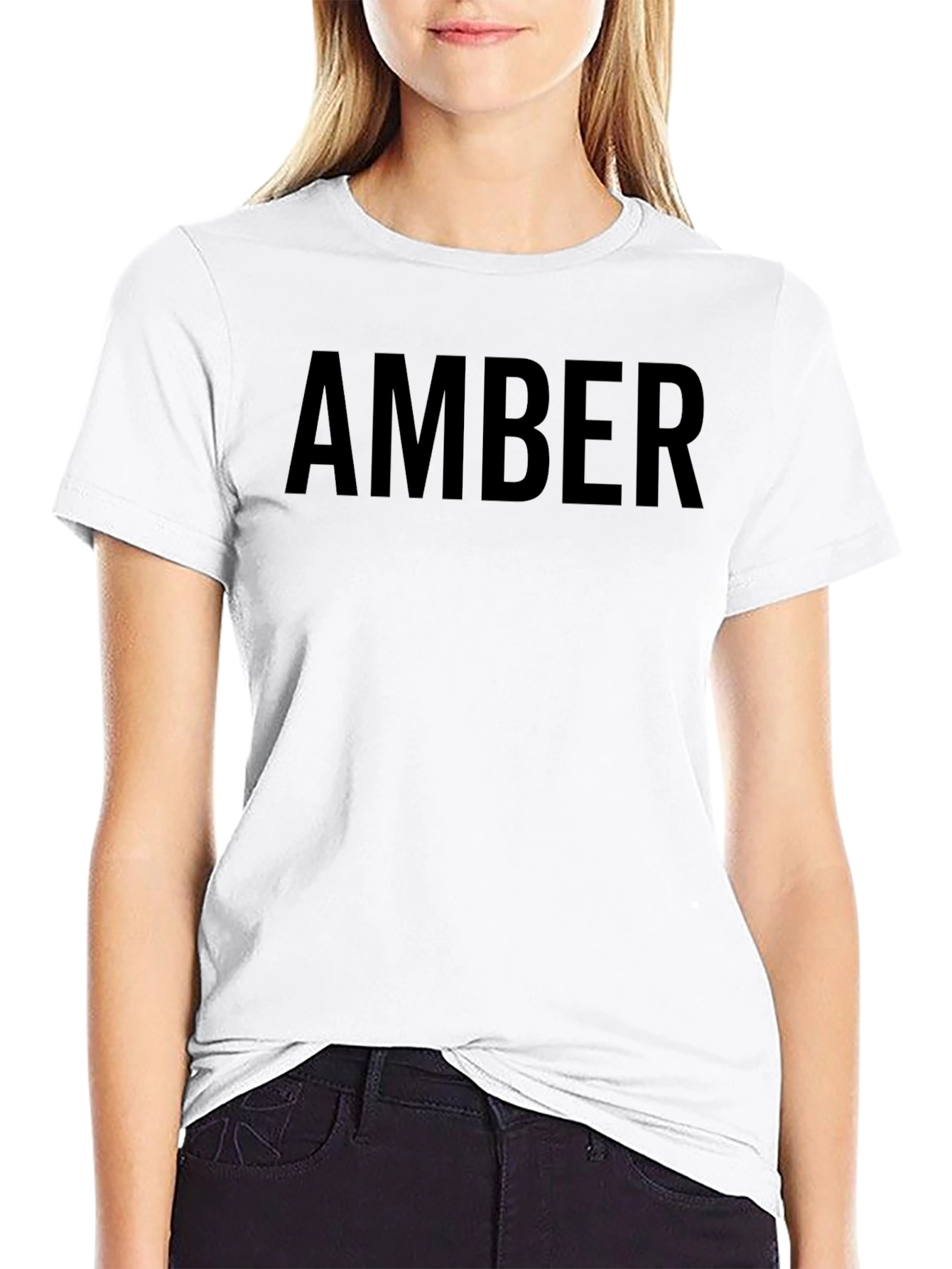 Personalized Amber Black T-Shirt - Custom Name Tee