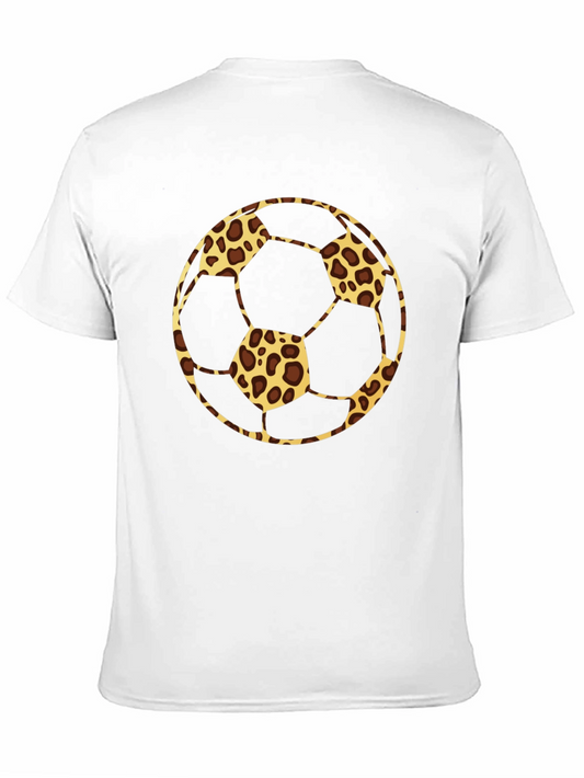 Leopard Print Soccer Ball Black T-Shirt