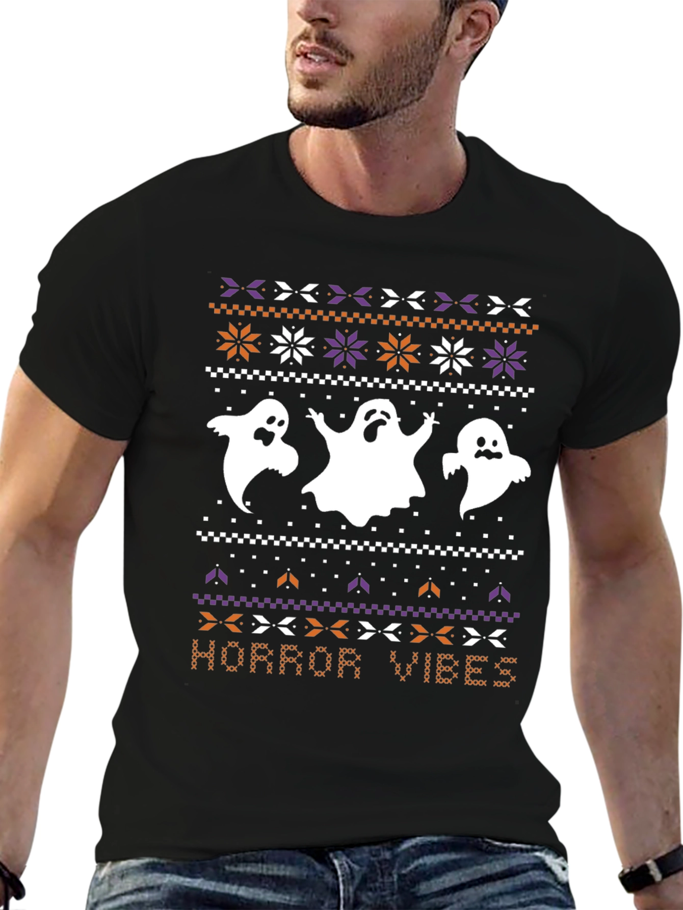 Halloween Horror Vibes Ghost T-Shirt