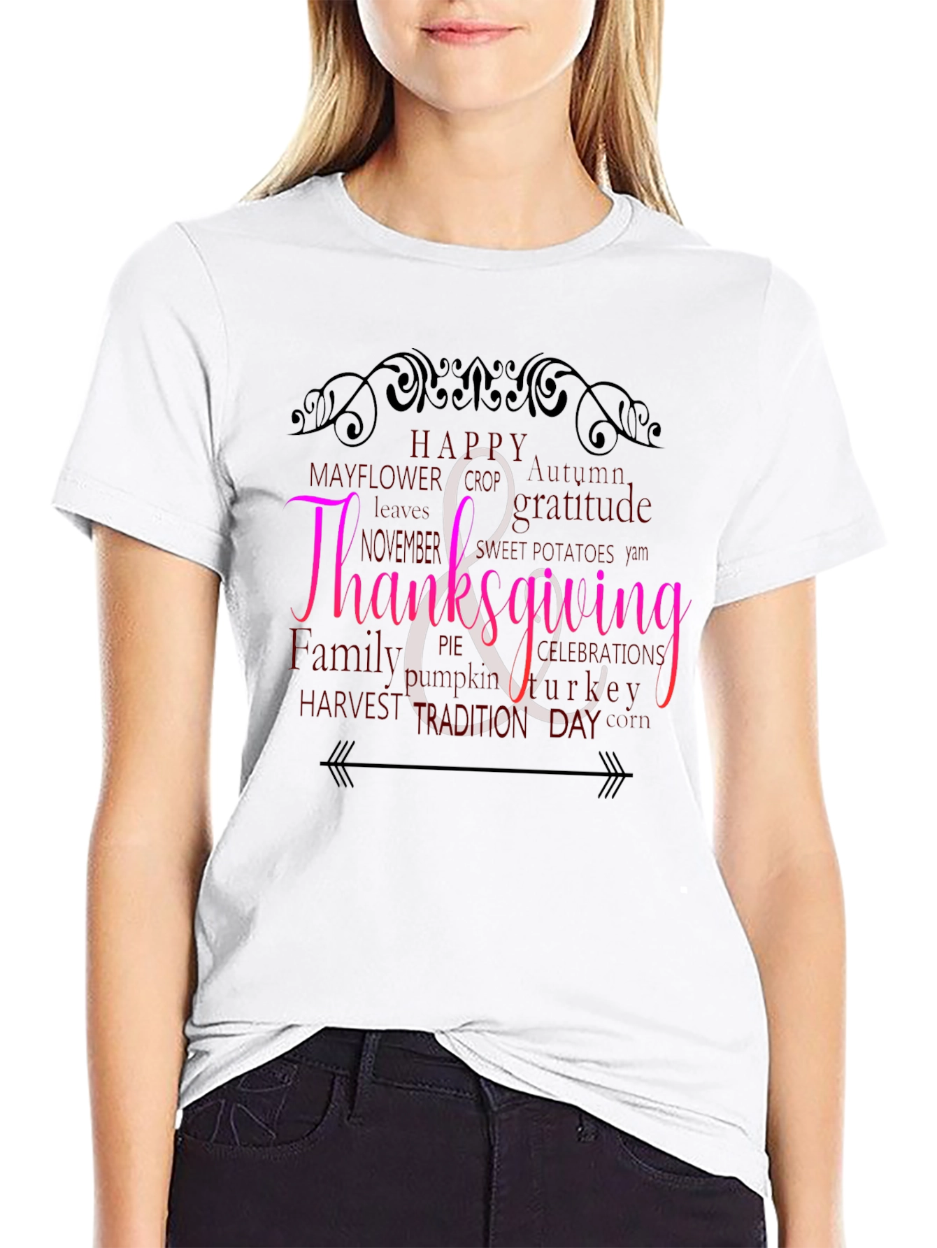 Thanksgiving Graphic Print T-Shirt