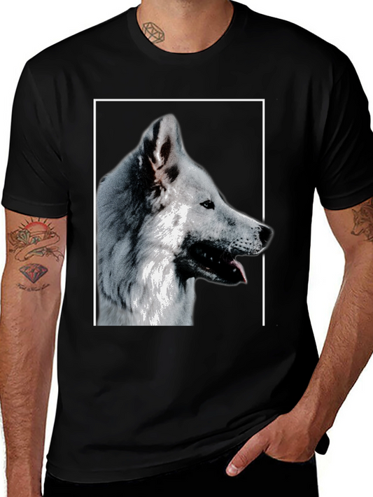 Black Wolf Graphic Print T-Shirt