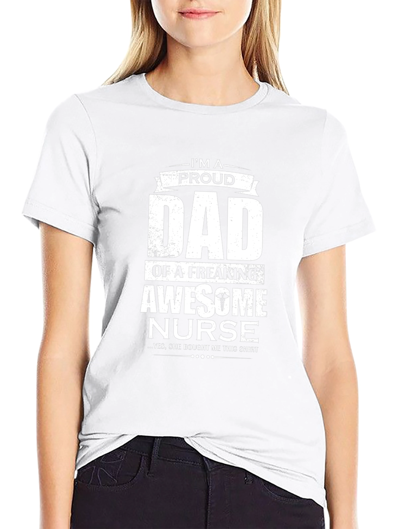 Proud Dad Awesome Nurse Graphic T-Shirt