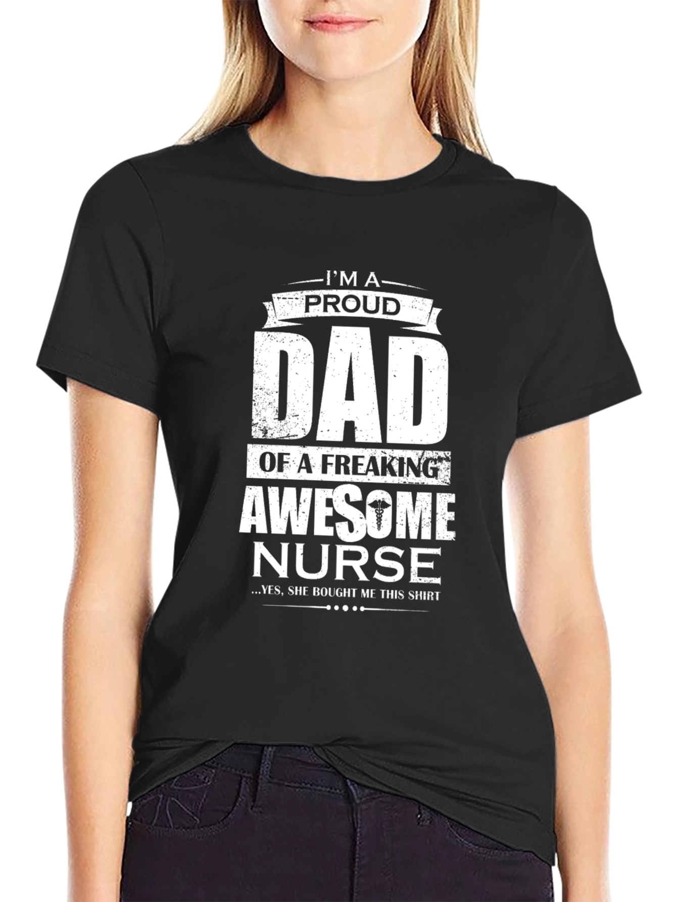 Proud Dad Awesome Nurse Graphic T-Shirt