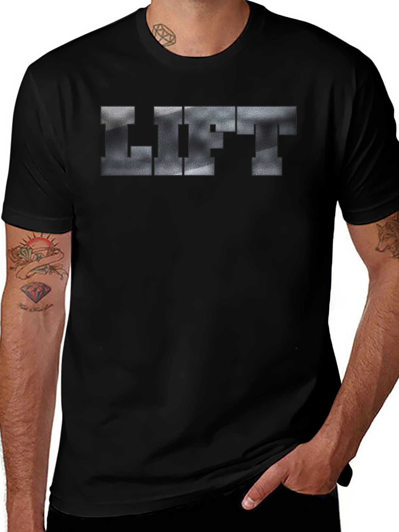 Mens Black Lift T-Shirt - Gym Workout Apparel