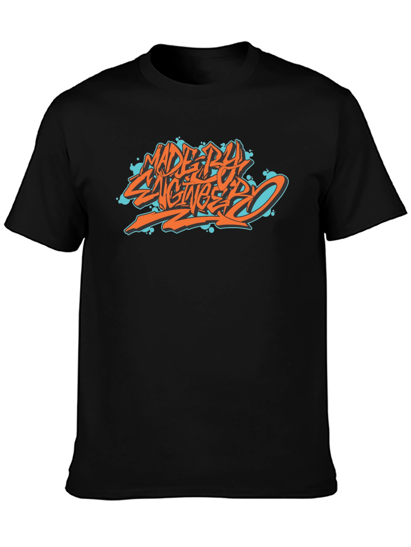 Made By Engineers Graphic Tee - Black Cotton Blend