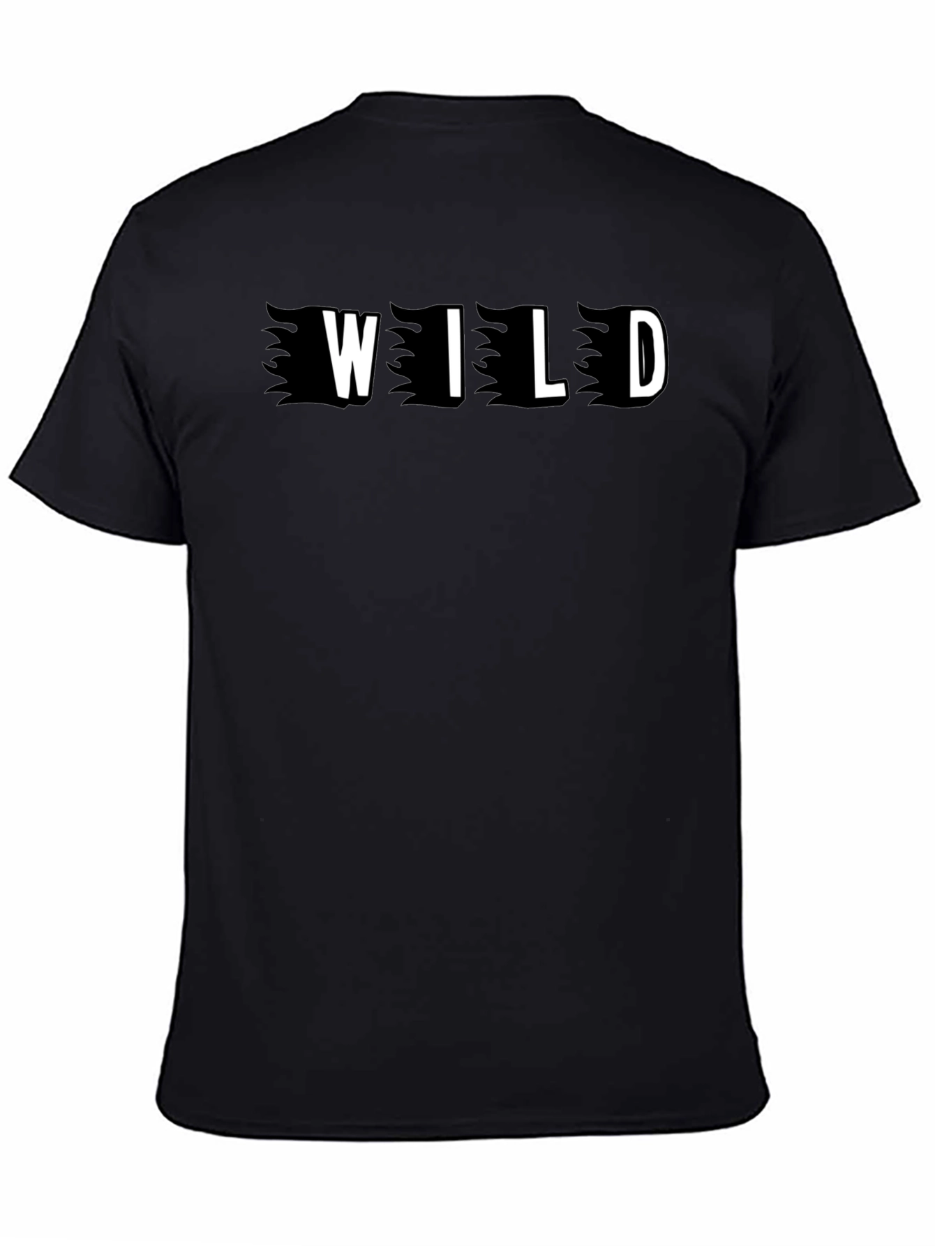 Wild Graphic Print Black Mens T-Shirt