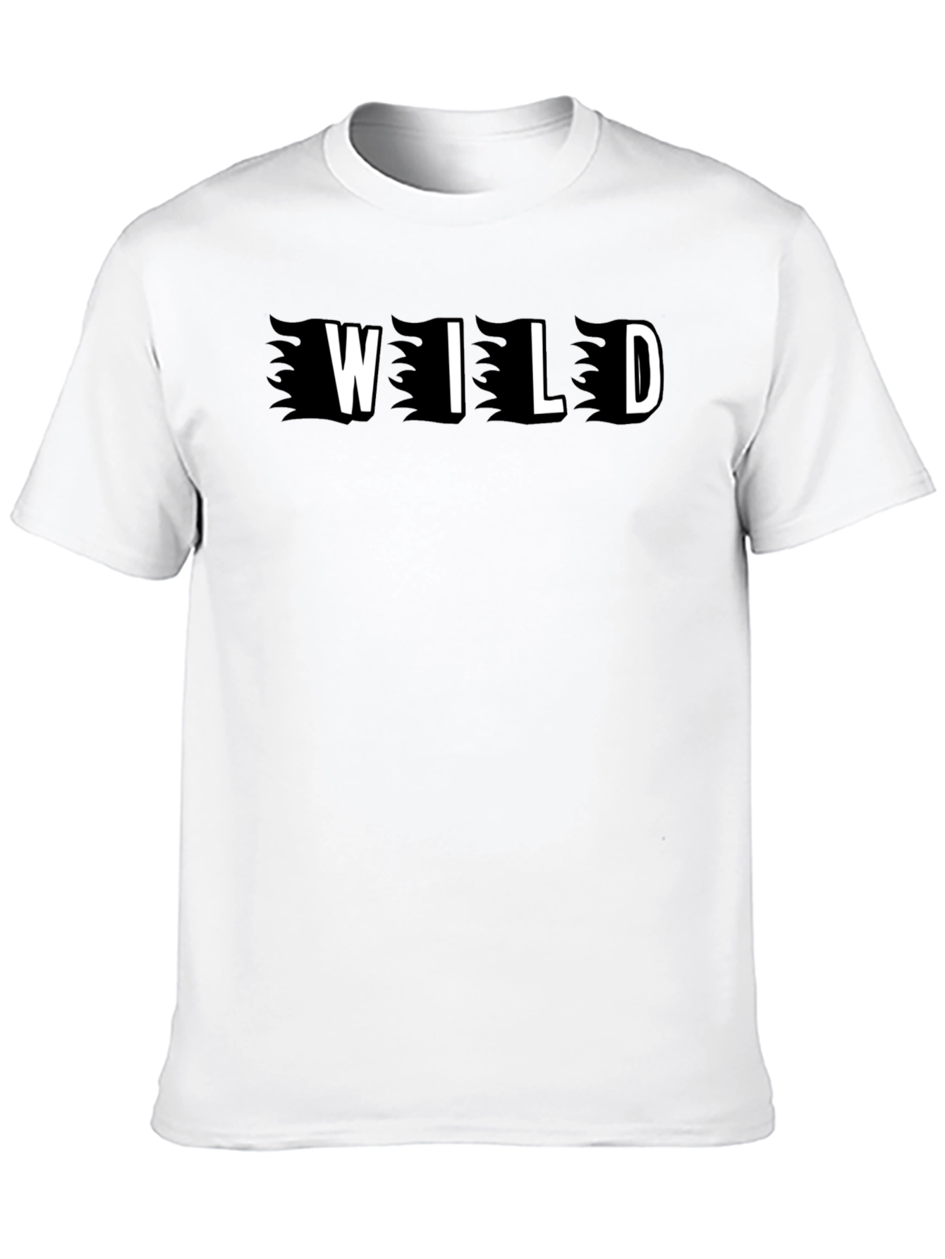 Wild Graphic Print Black Mens T-Shirt