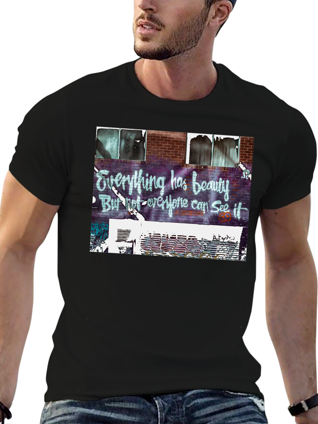Beauty Graffiti Graphic Tee - Street Art Style
