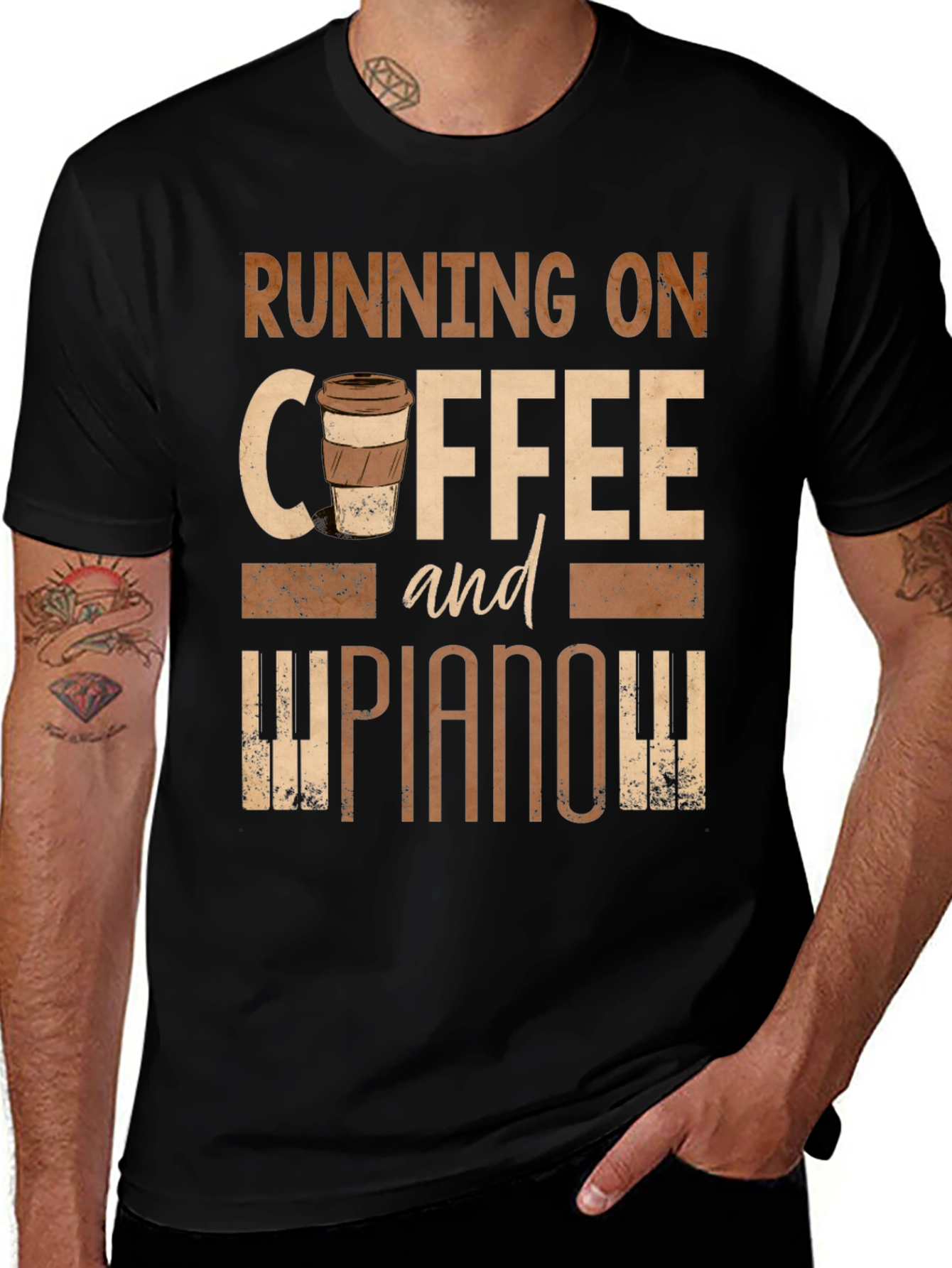 Running on Coffee and Piano Tee