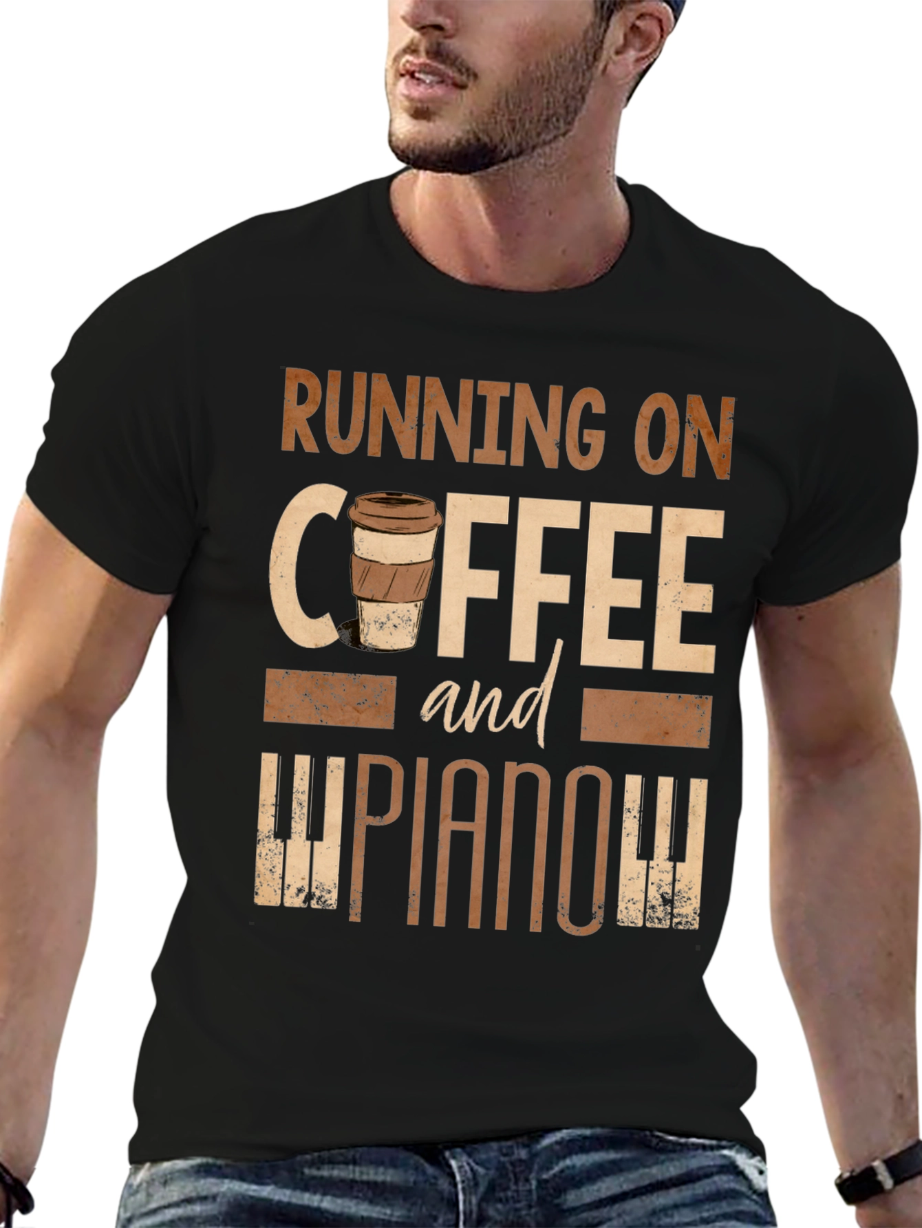 Running on Coffee and Piano Tee