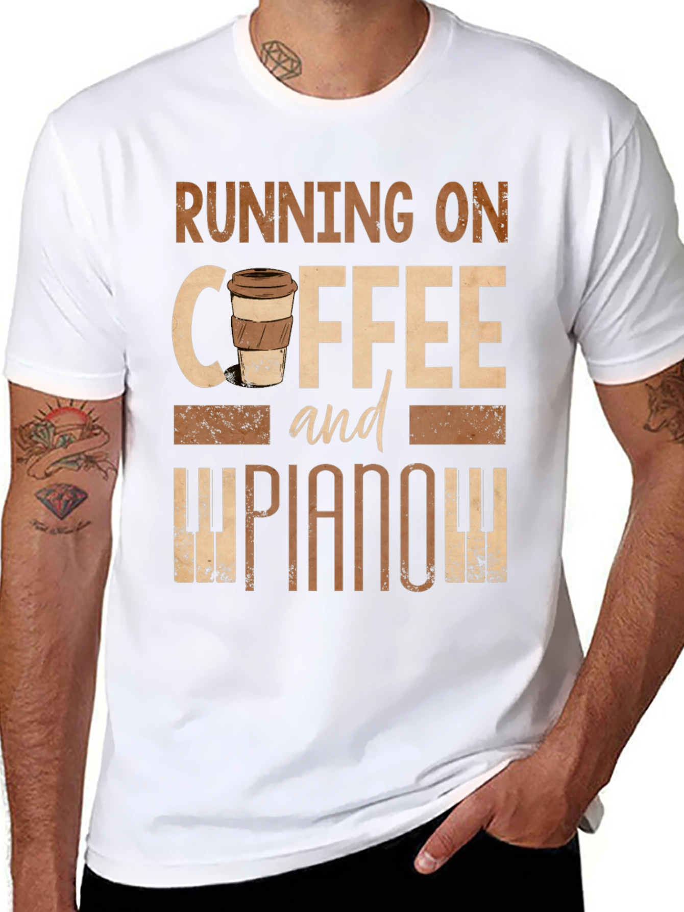 Running on Coffee and Piano Tee