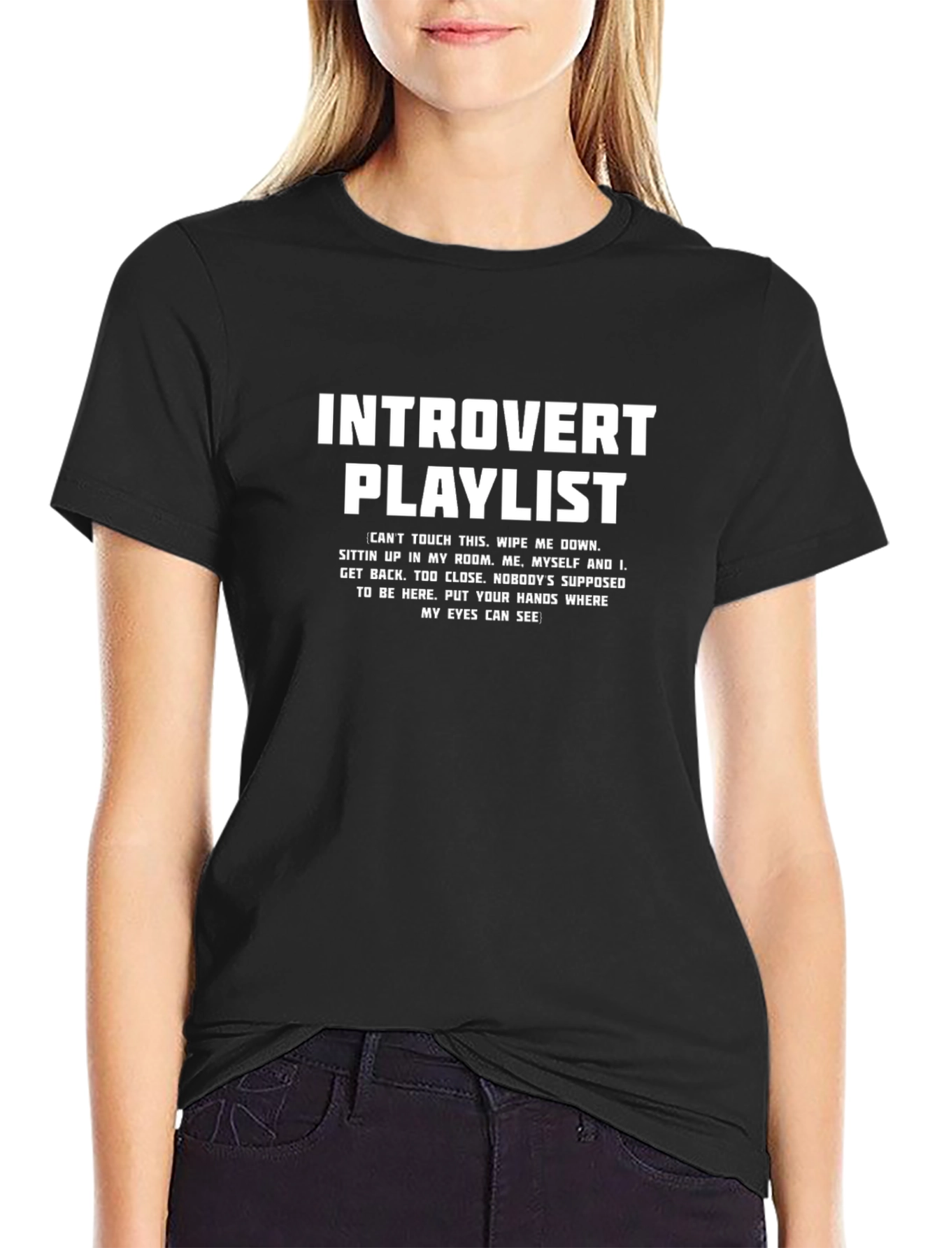 Introvert Playlist Graphic Tee - Black