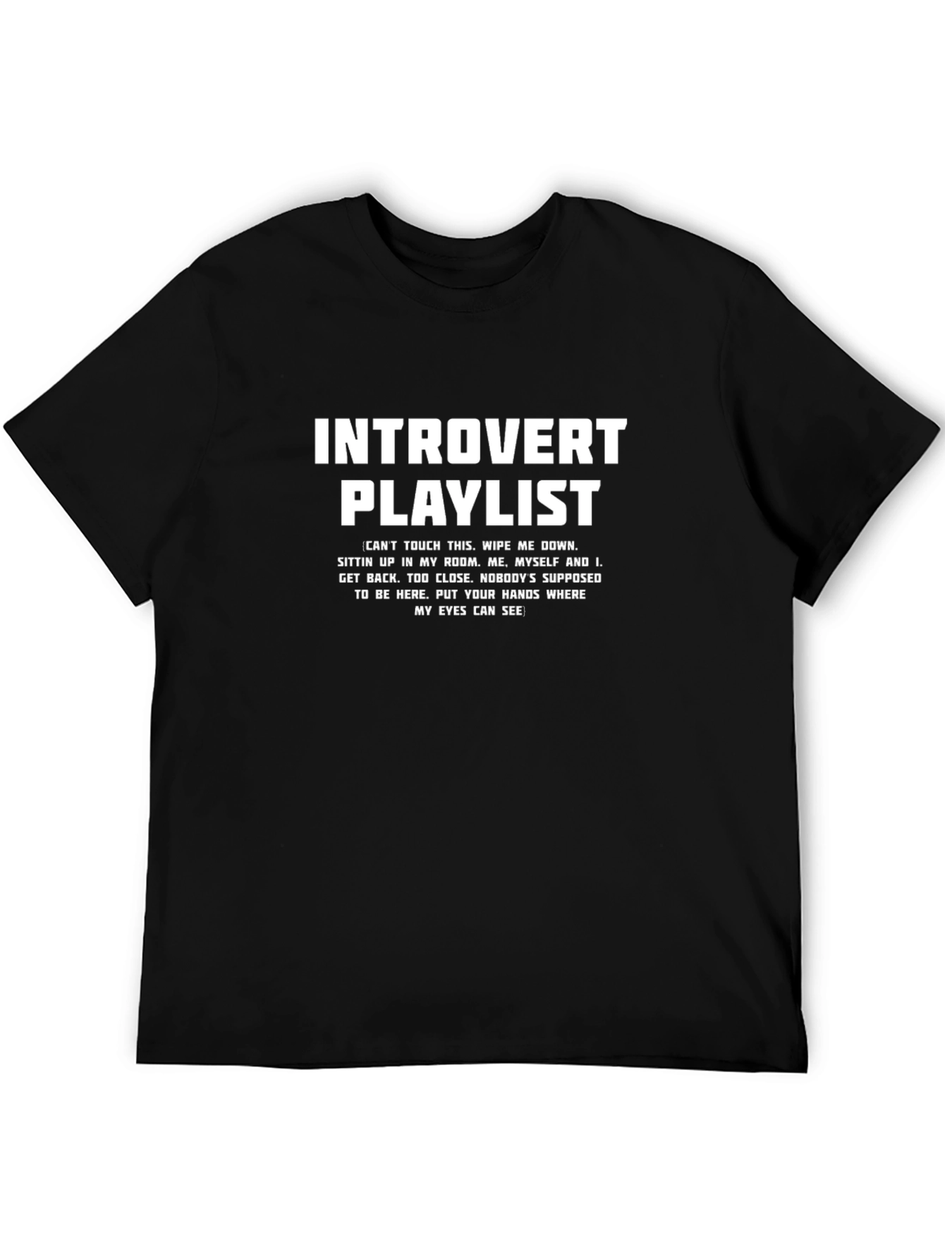 Introvert Playlist Graphic Tee - Black