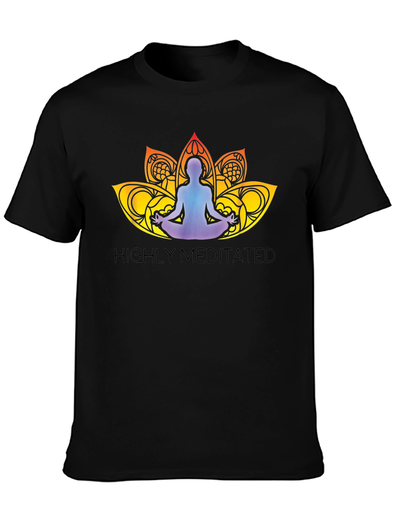 Highly Meditated Graphic Tee - Black Yoga Lotus T-Shirt
