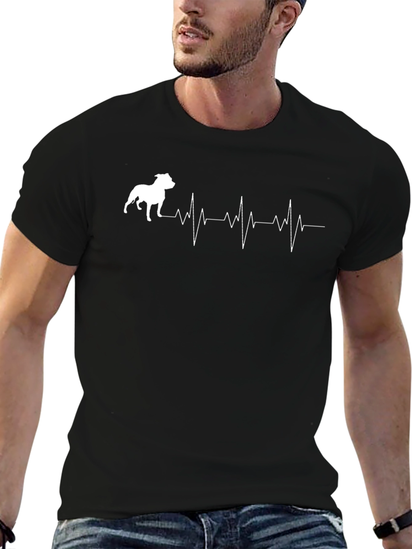 Pitbull Heartbeat T-Shirt - Dog Lover Tee