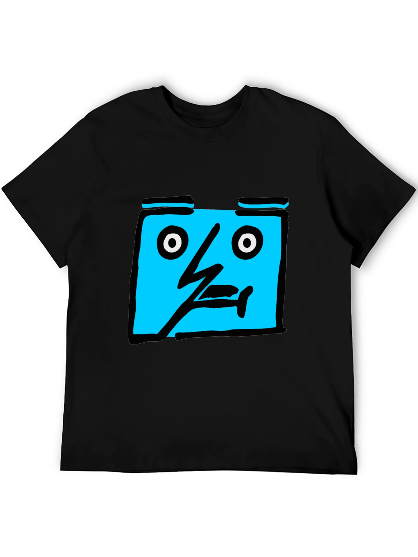 Abstract Face Graphic Black T-Shirt