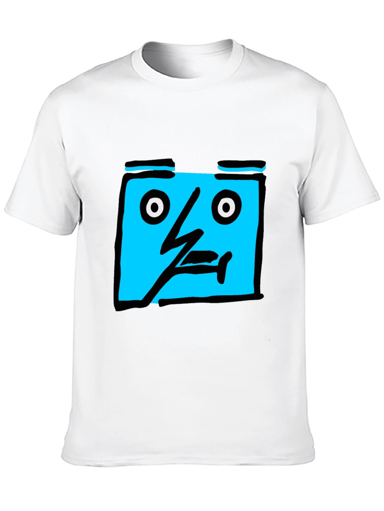 Abstract Face Graphic Black T-Shirt