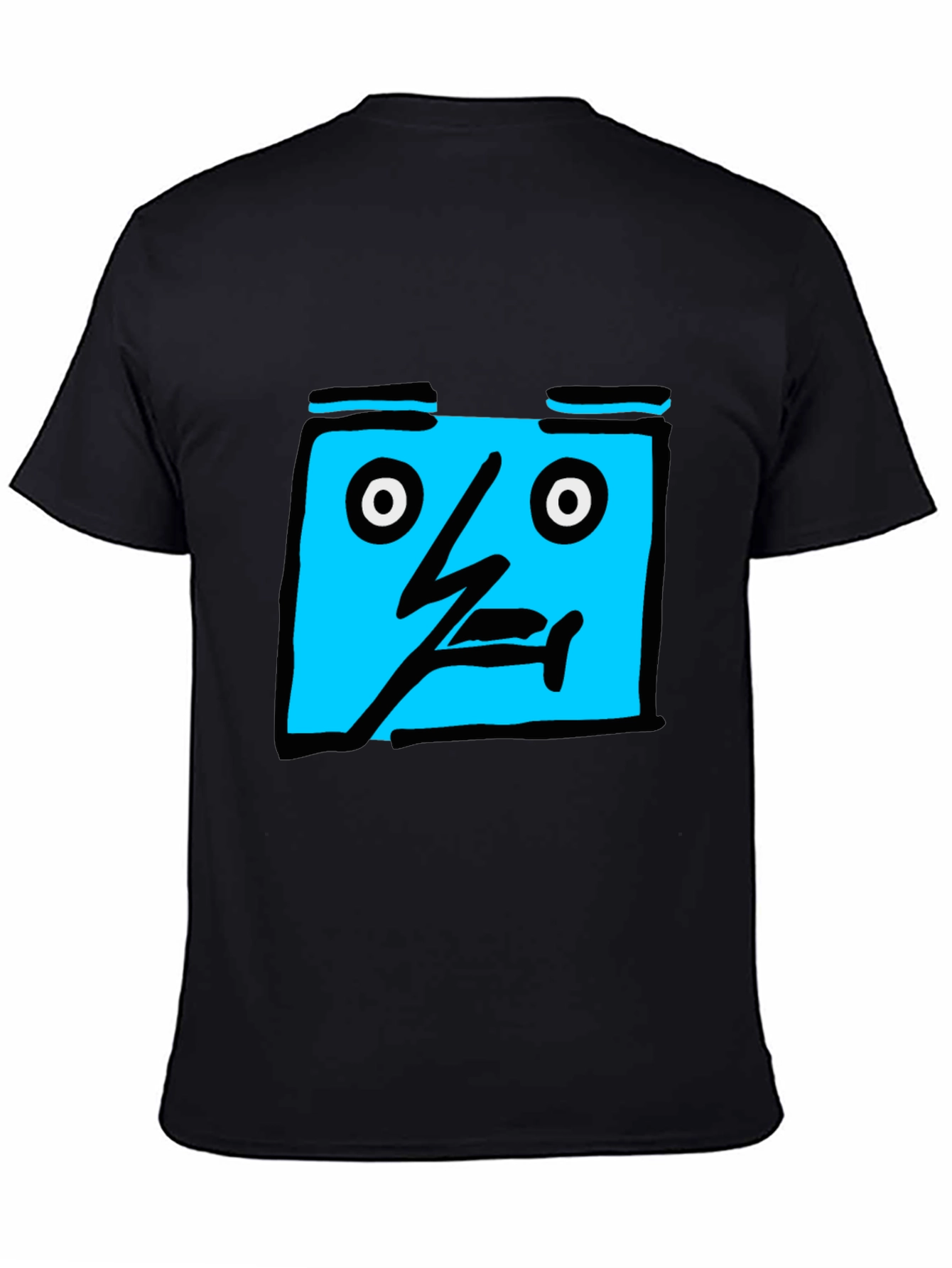 Abstract Face Graphic Black T-Shirt