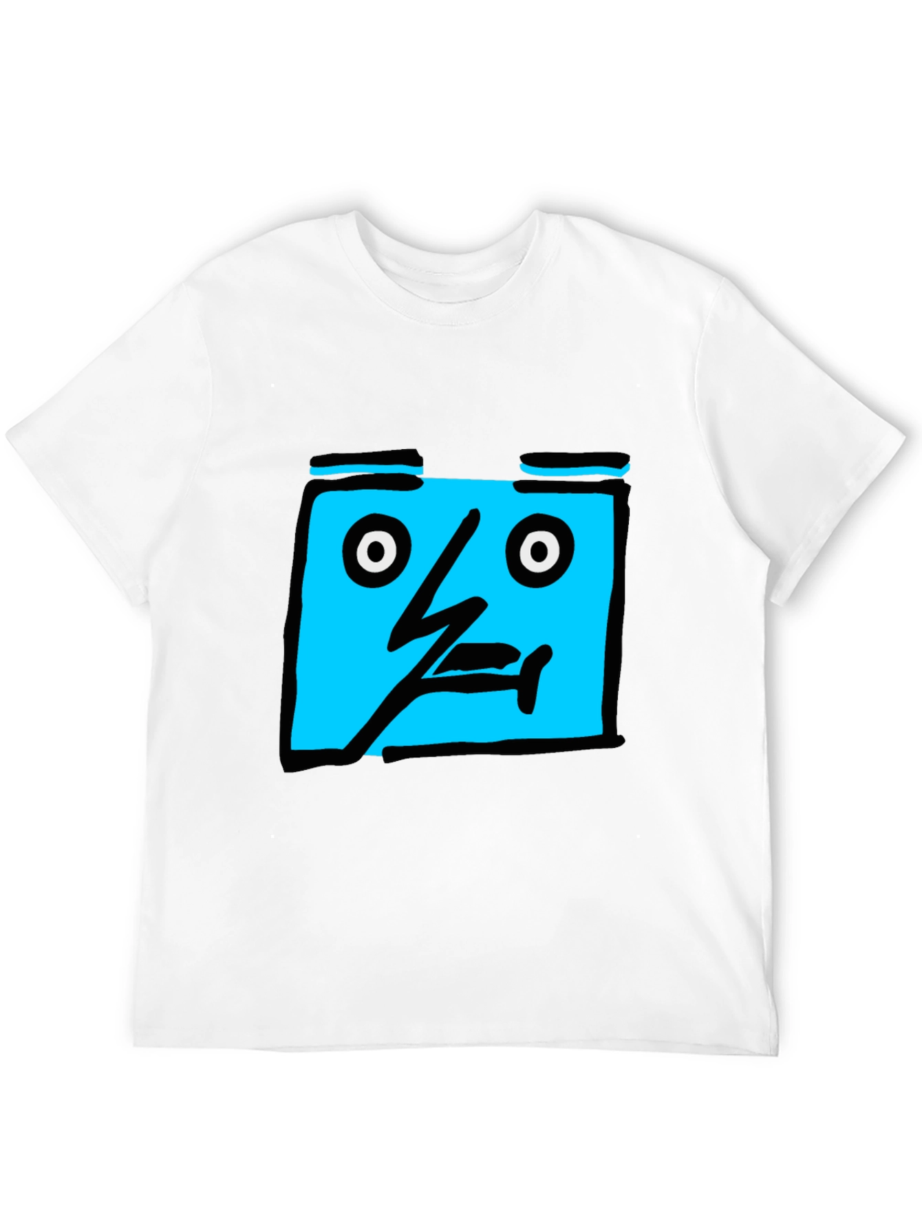 Abstract Face Graphic Black T-Shirt