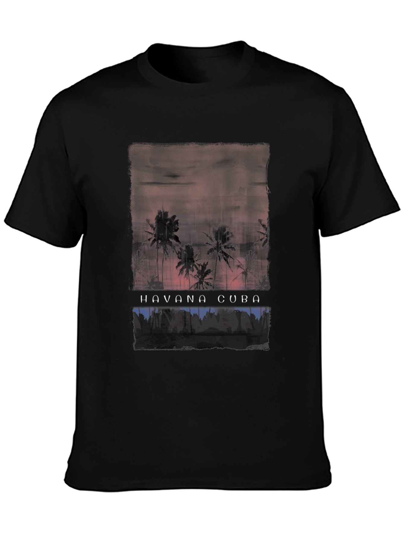 Havana Cuba Palms T-Shirt - Sunset Silhouette Tee