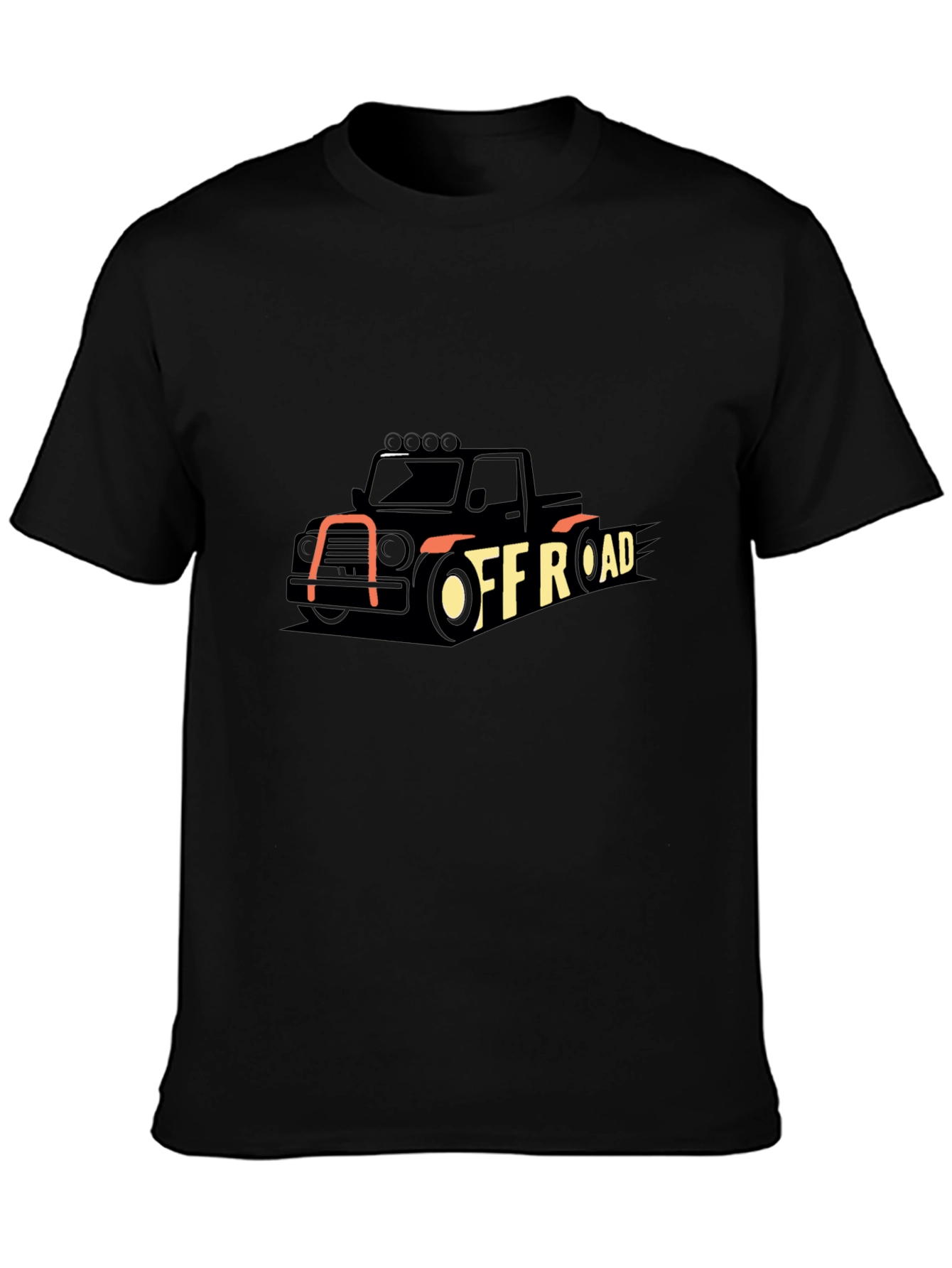 Off-Road Truck Graphic Tee - Black Cotton T-Shirt