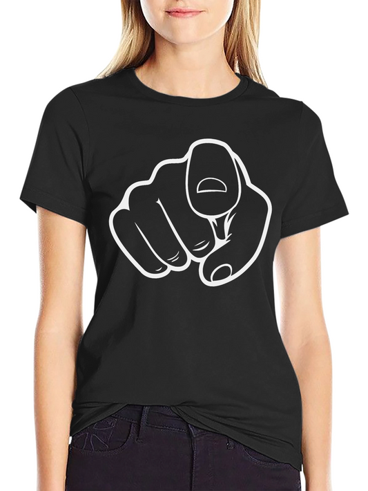 Pointing Finger Graphic Black T-Shirt