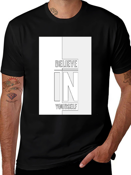 Believe In Yourself Graphic Tee - Black Cotton