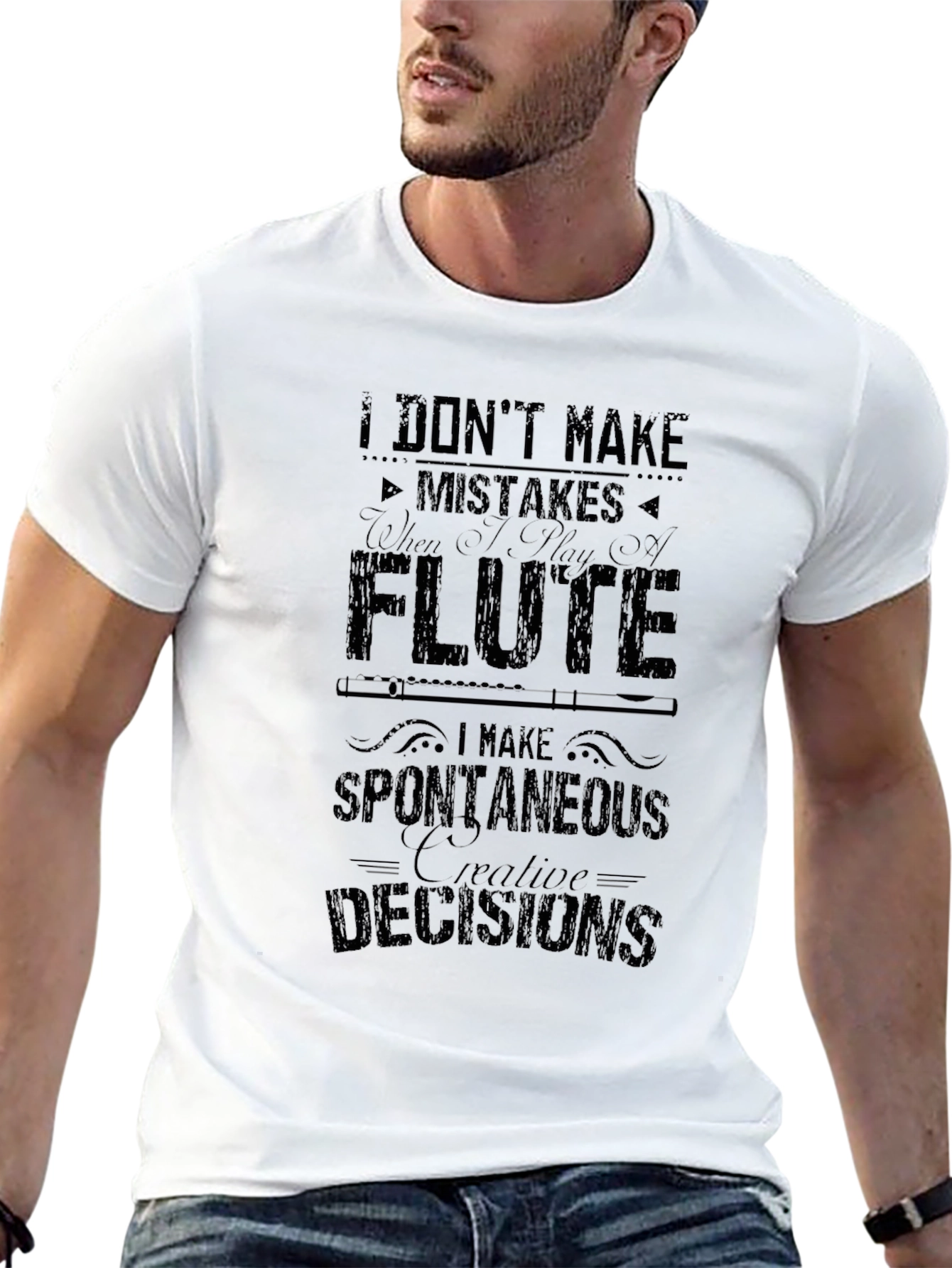 Flute Players Black Graphic T-Shirt
