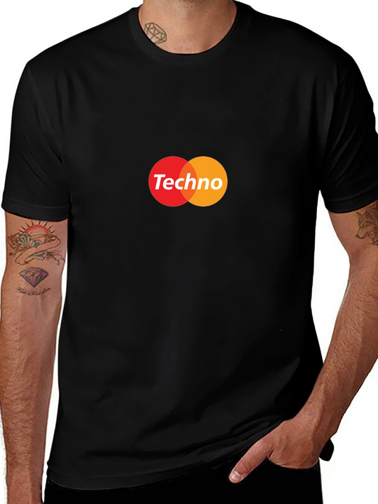 Techno Music Graphic Tee - Black Crew Neck