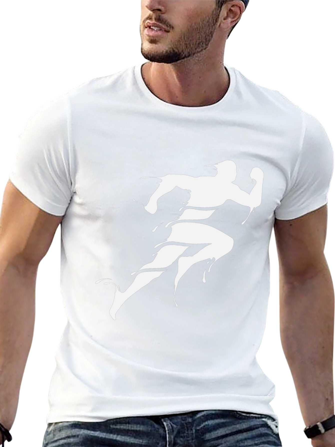 Mens Black Runner Graphic Tee