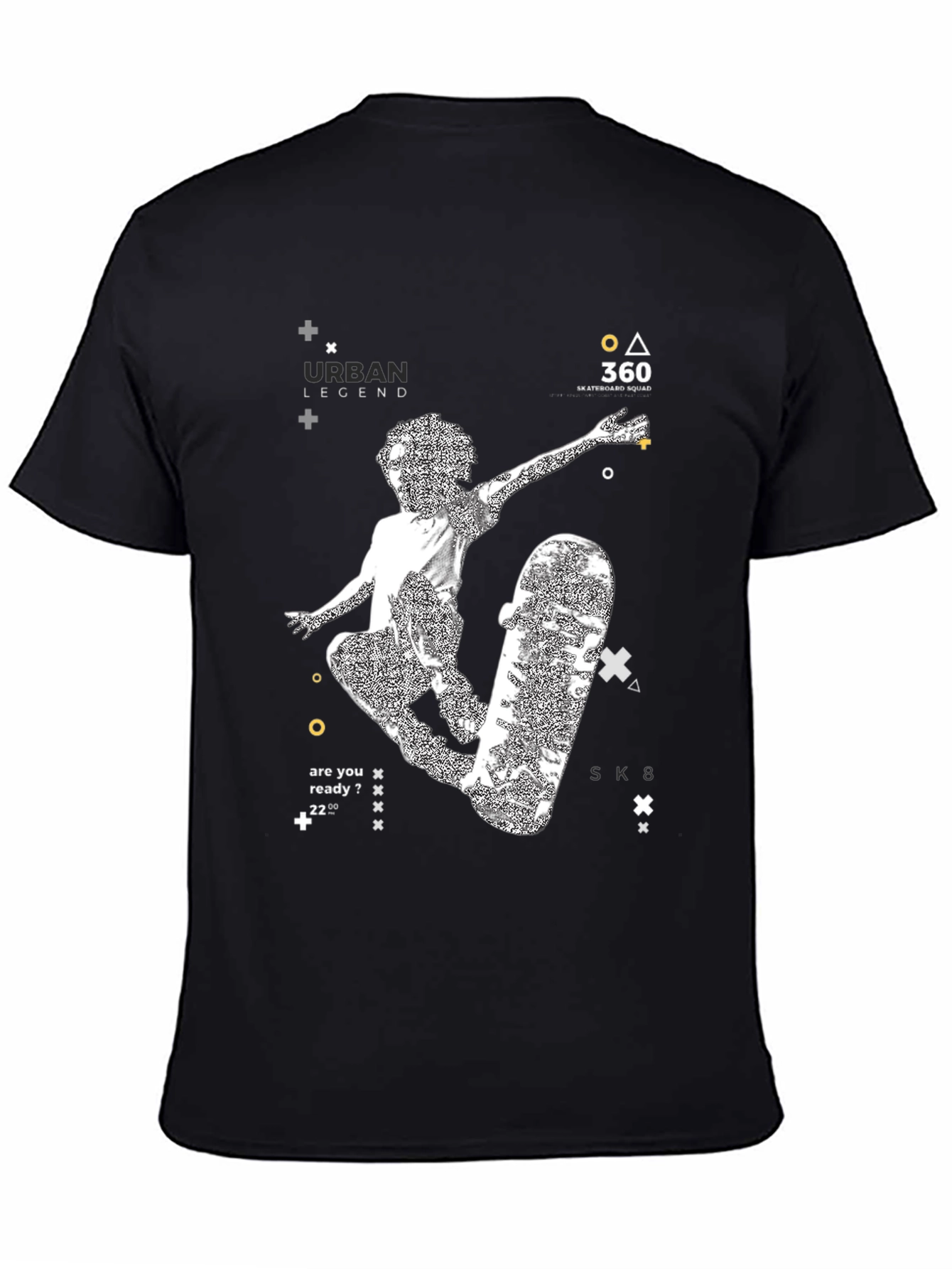 Urban Legend Skateboarder Graphic Tee - Black