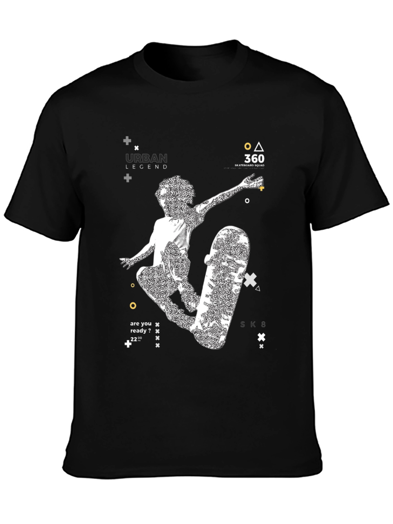 Urban Legend Skateboarder Graphic Tee - Black