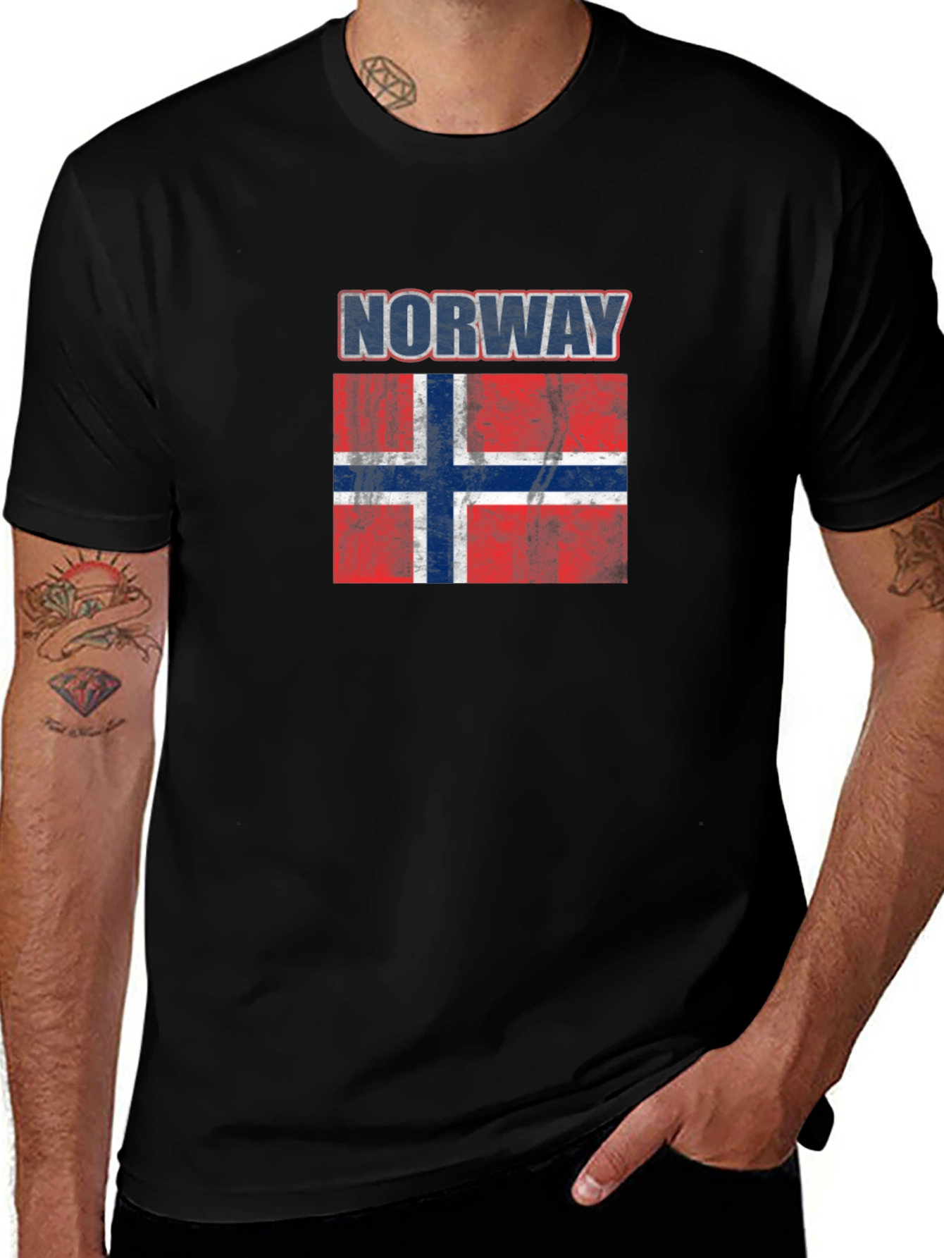 Norway Flag T-Shirt - Distressed Graphic Tee
