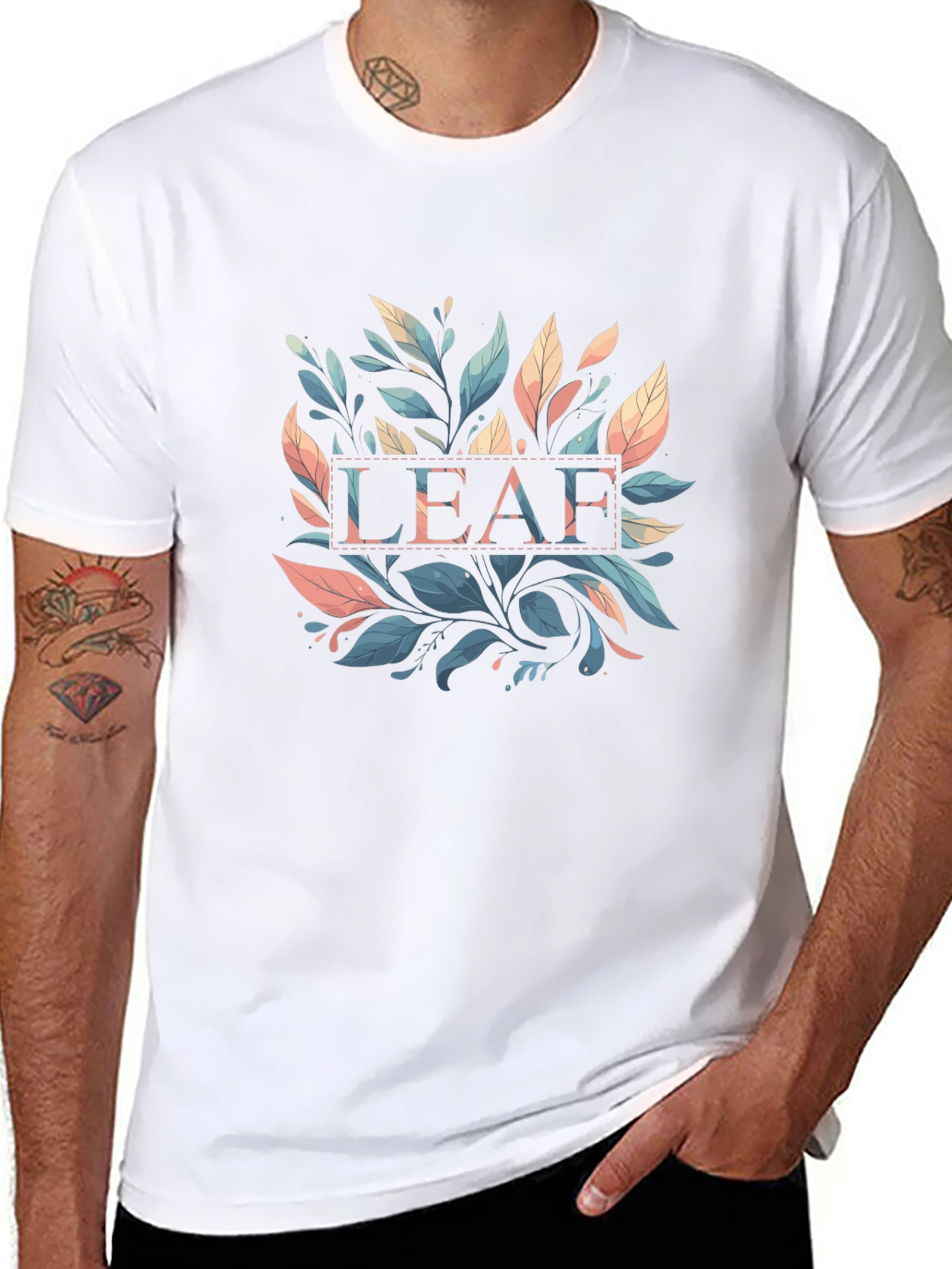Botanical LEAF Graphic T-Shirt - Stylish Casual Wear