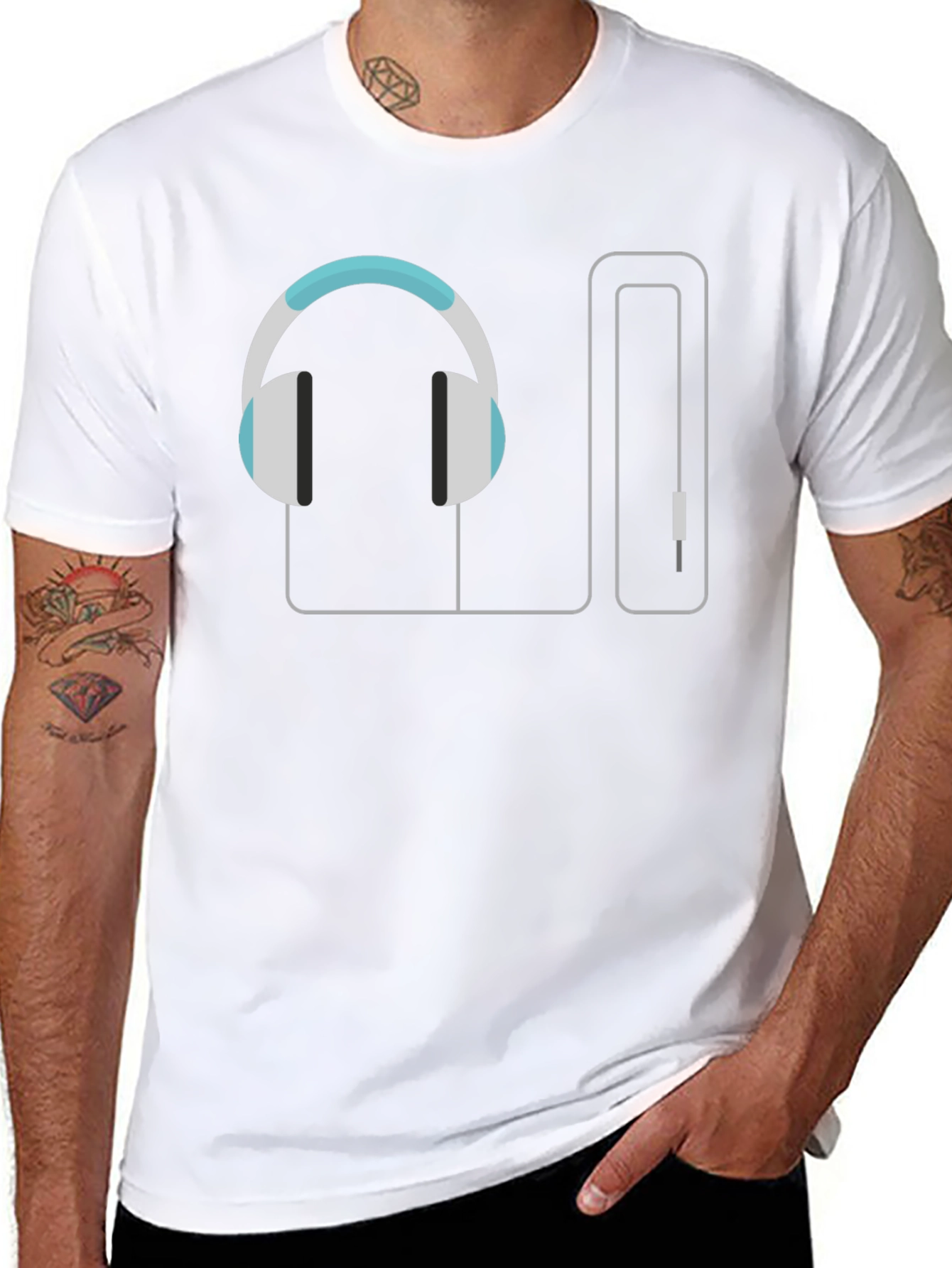 Headphone Graphic Tee - Music Lover T-Shirt