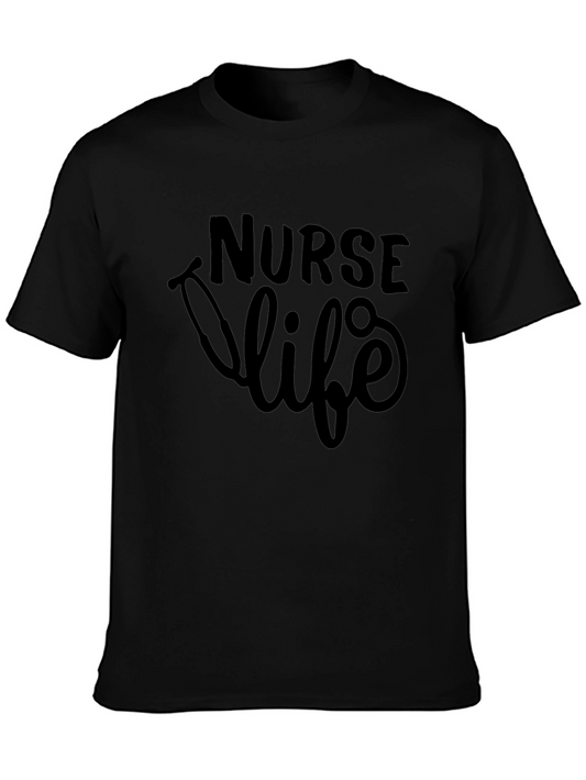 Nurse Life Graphic Tee - Black Cotton T-Shirt