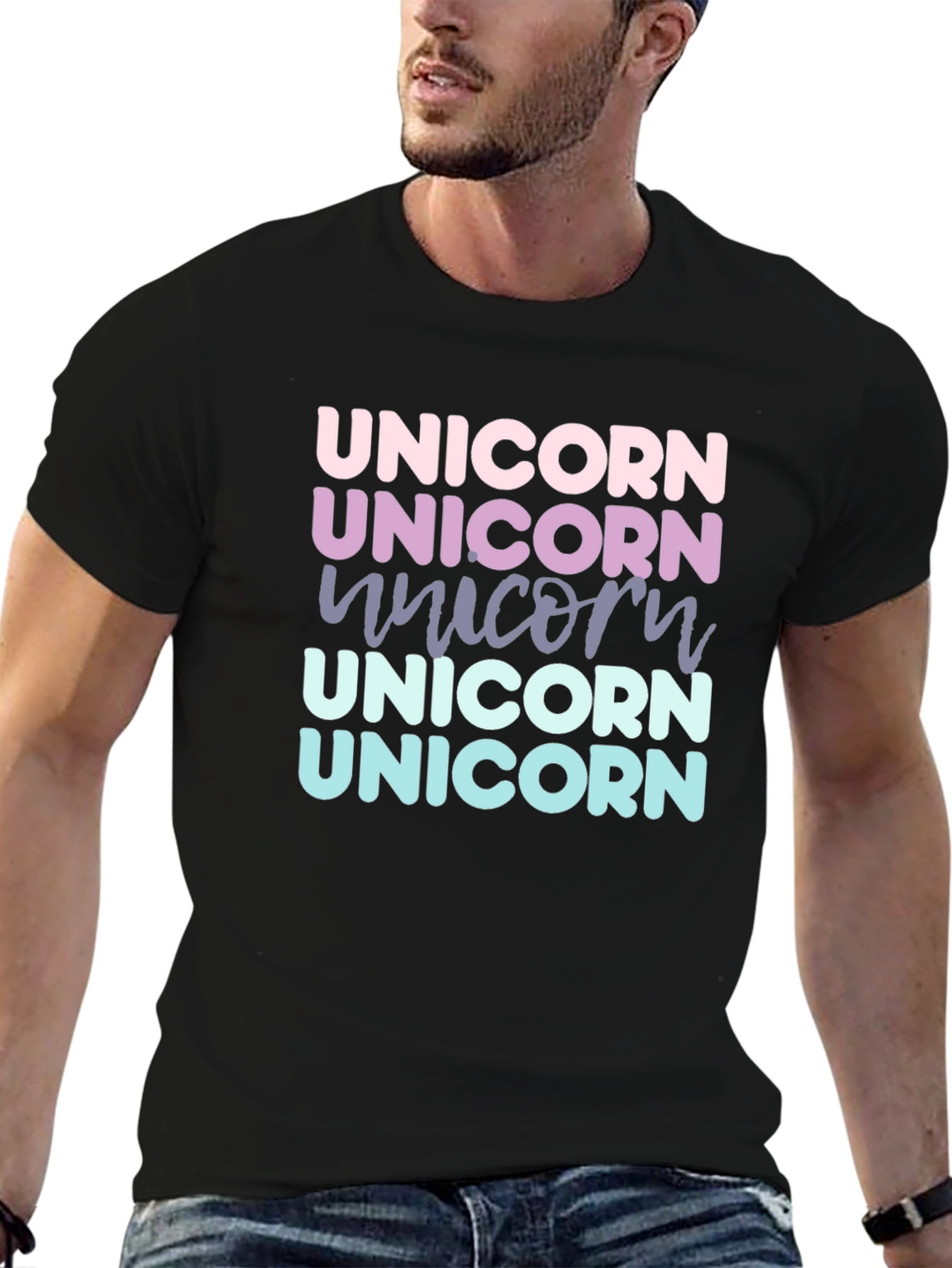 Unicorn Rainbow Text T-Shirt
