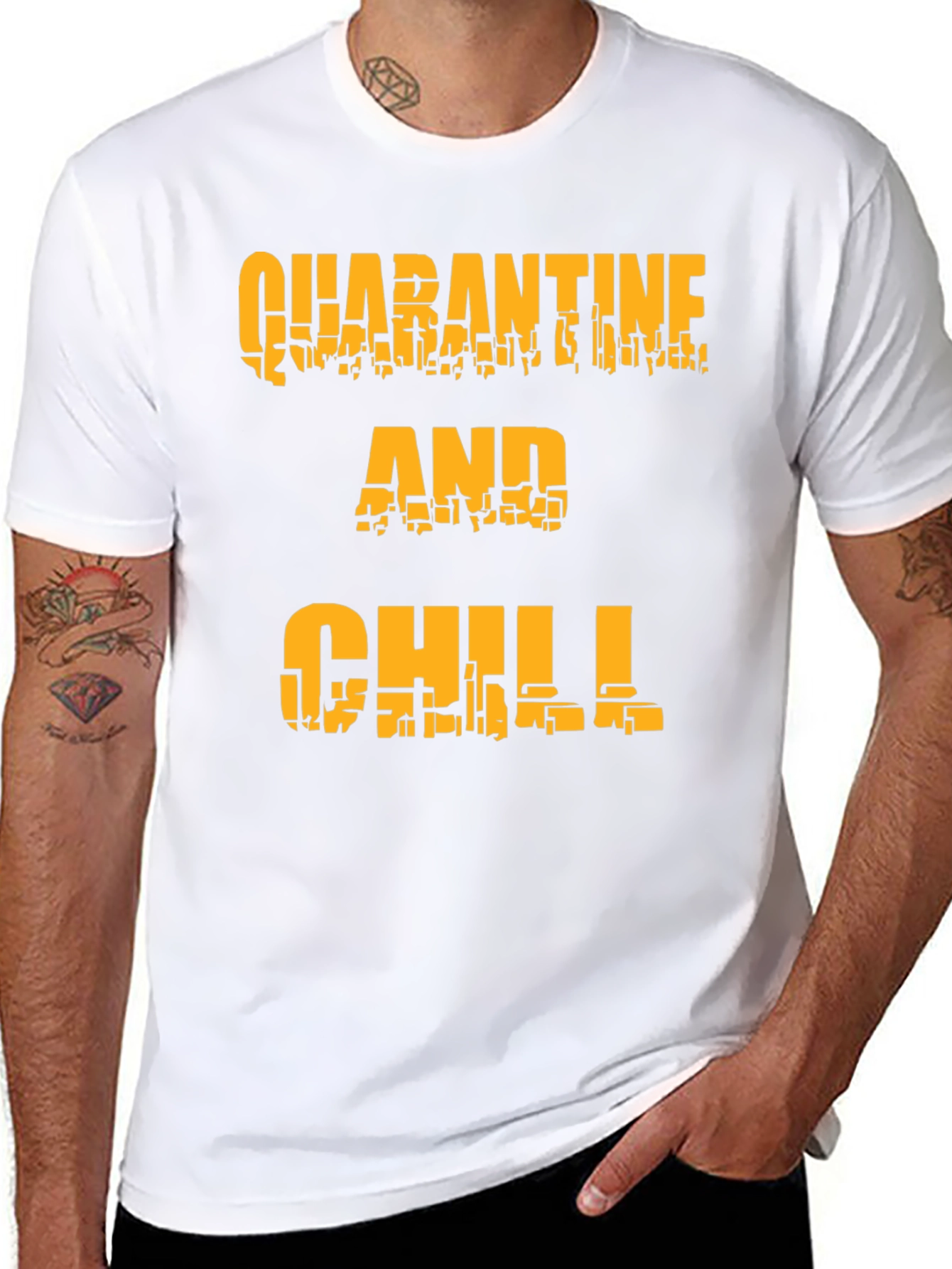 Quarantine and Chill Black Graphic Tee